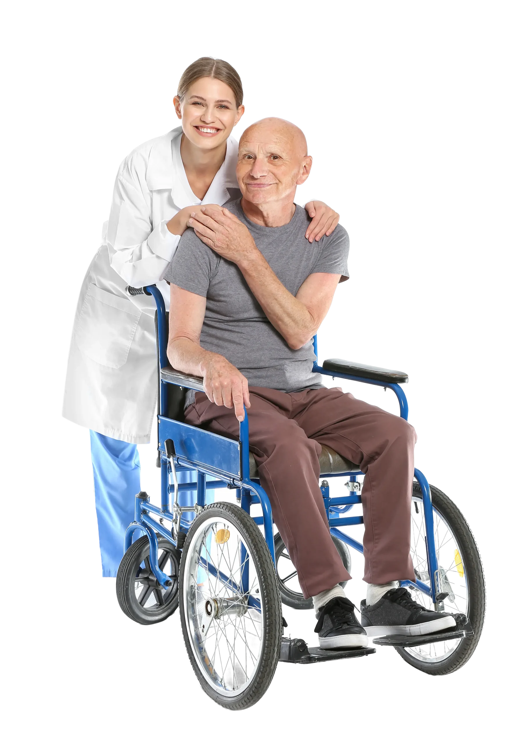 elderly man with nurse in abu dhabi